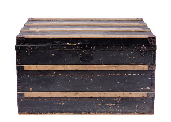 Appraisal: A Malles Goyard large steamer trunk early th century retains