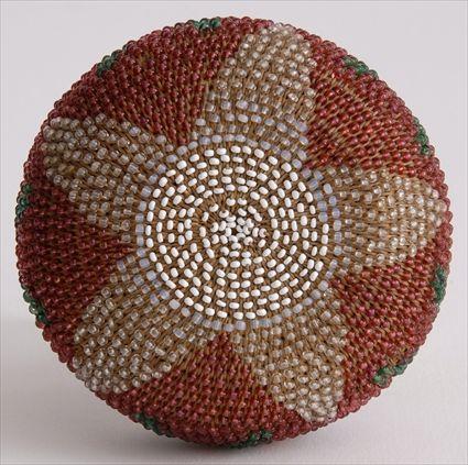 Appraisal: CALIFORNIA BEADED POMO BASKET x x in See Pleasing The