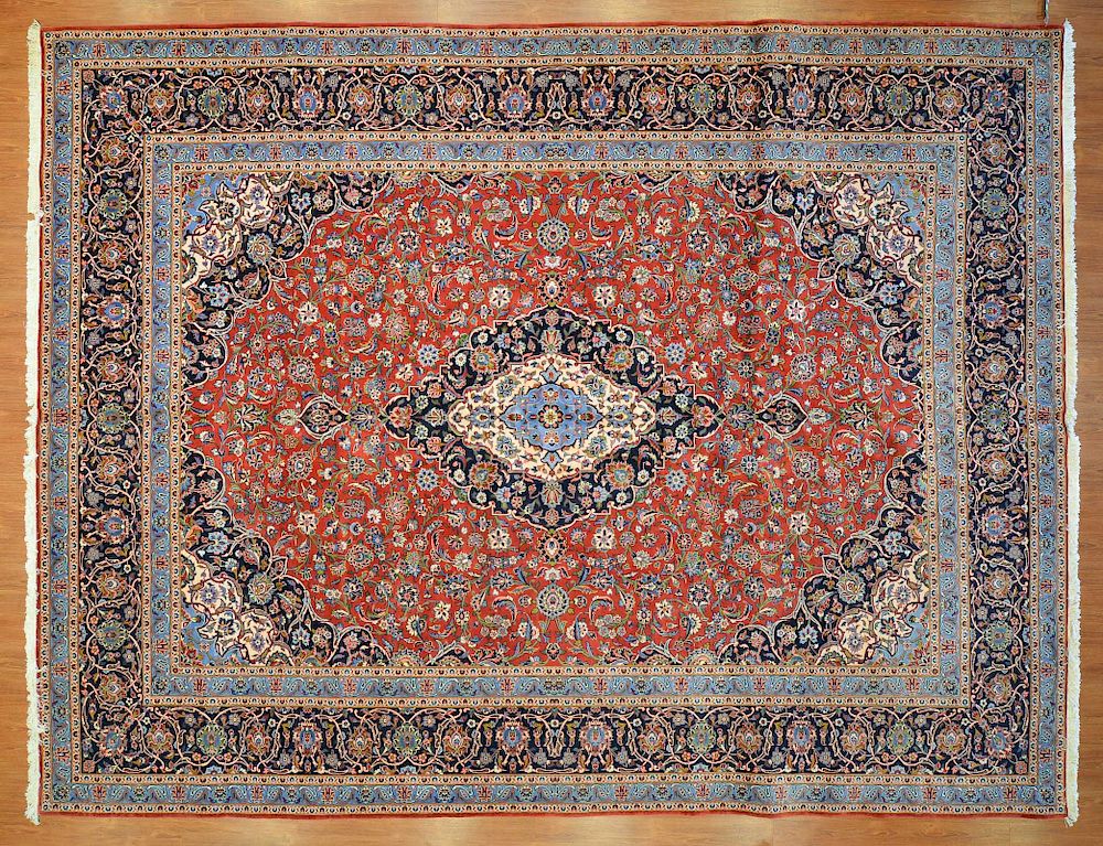 Appraisal: Fine kork Keshan carpet approx x Iran modern Condition Like