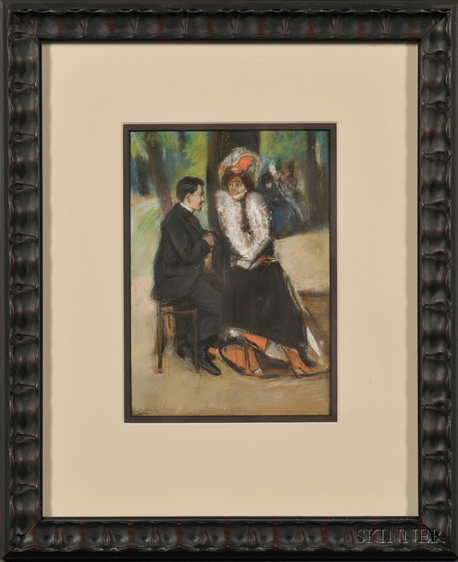 Appraisal: Arthur Markowicz Polish - Couple on a Park Bench Signed