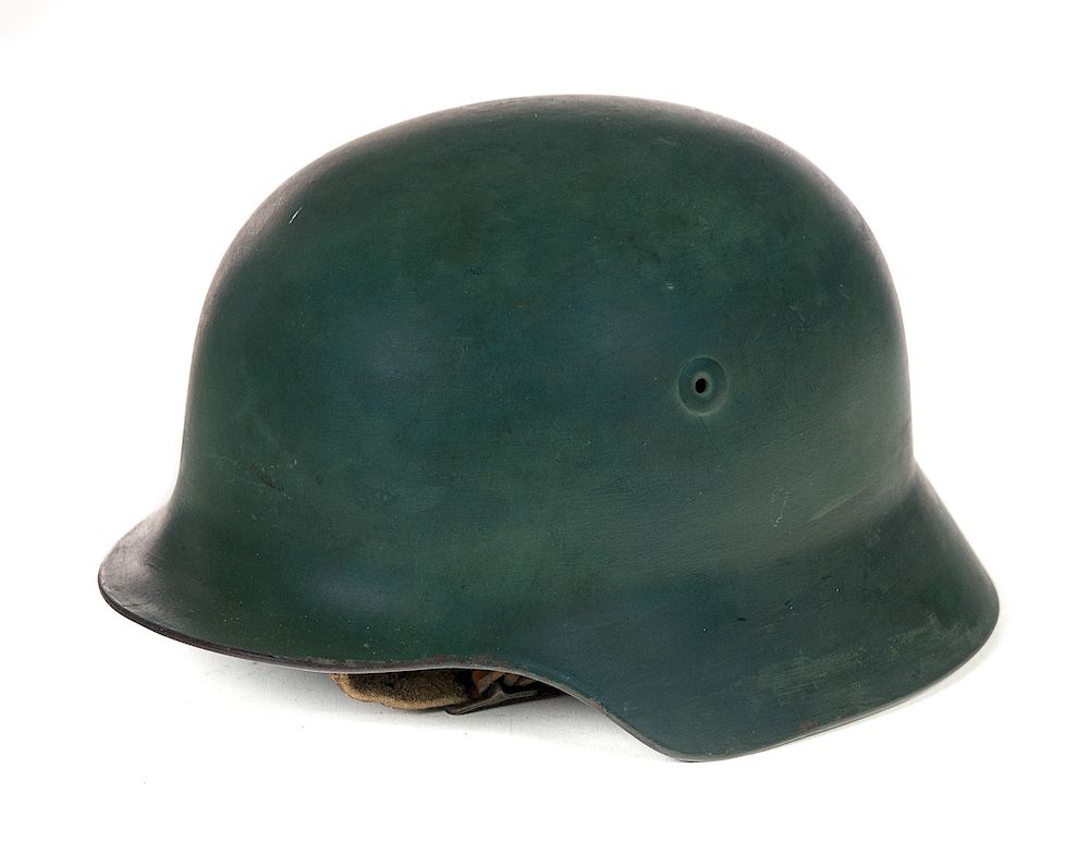 Appraisal: Post War German Helmet w Liner And Chinstrap Good original