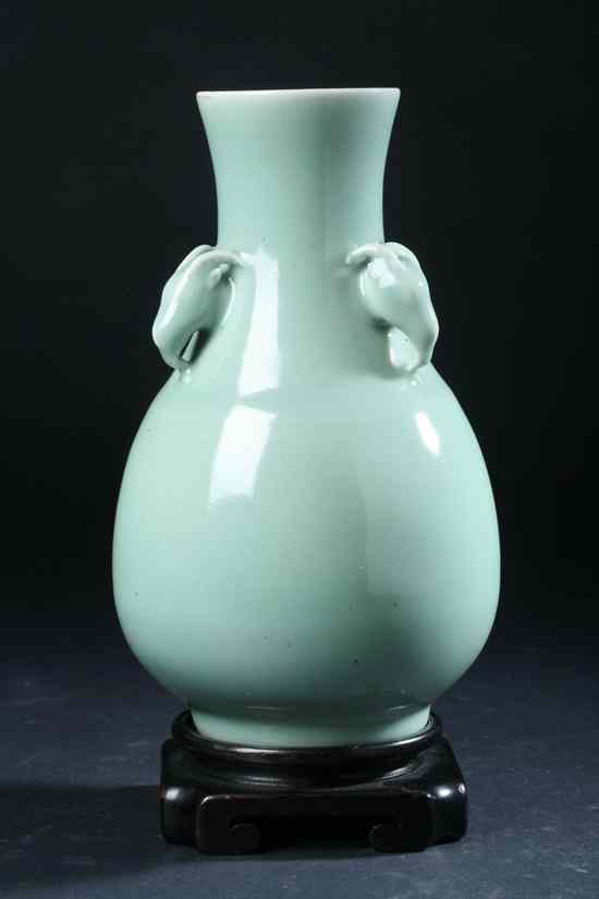 Appraisal: CHINESE CELADON PORCELAIN VASE Qianlong six character underglazed blue mark