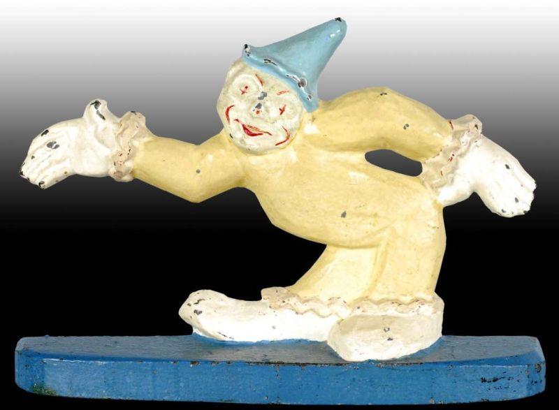 Appraisal: Cast Iron Clown with Outstretched Arms Doorstop Description Fantastic pose