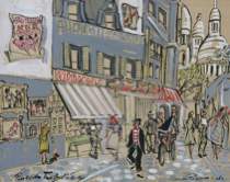 Appraisal: Fred Claude Rodewald American b Parisian Street Scene Silkscreen on