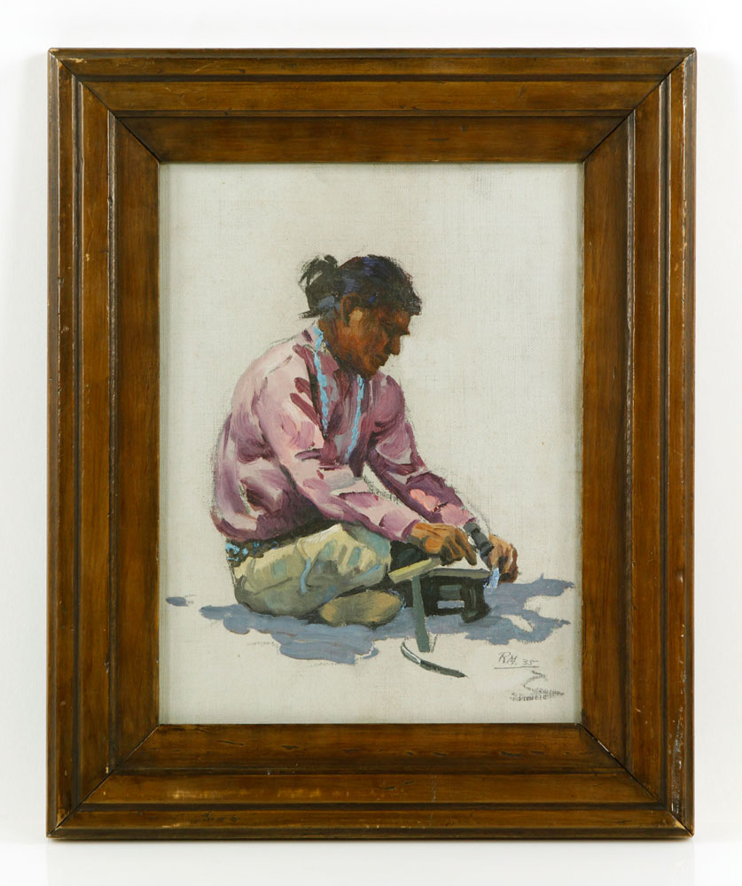 Appraisal: - Attr Meyers Seated Man with Tools O C Attributed