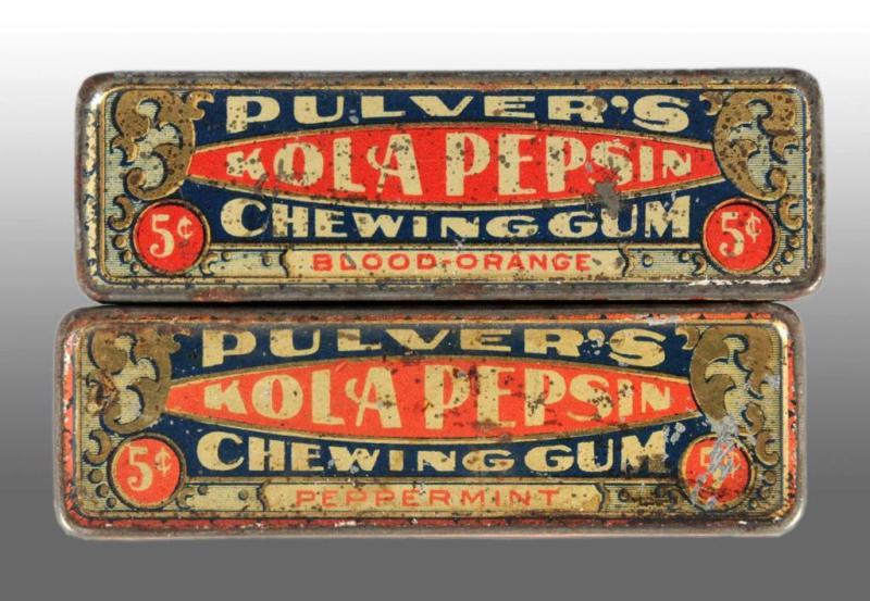 Appraisal: Lot of Pulver's Kola Pepsin Gum Tins Description Rare and