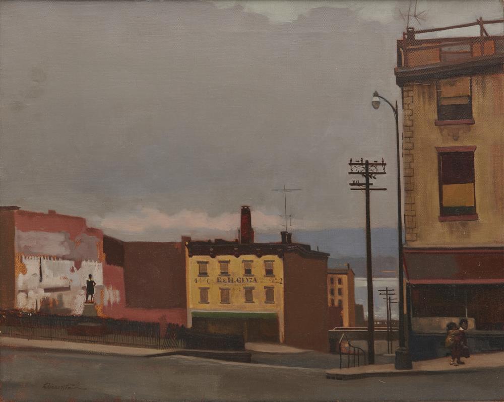 Appraisal: HARVEY DINNERSTEIN American b Clinton Square Newburgh New York oil