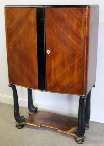 Appraisal: Deco Style Door Cabinet on Stand From a New Rochelle