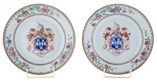 Appraisal: Pair Chinese Porcelain Armorial Plates circa Arms of Gale with