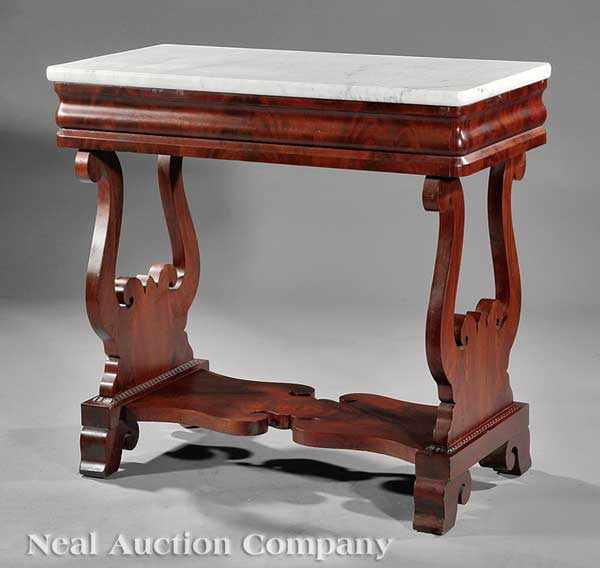 Appraisal: An American Classical Carved Mahogany Hall Table early th c