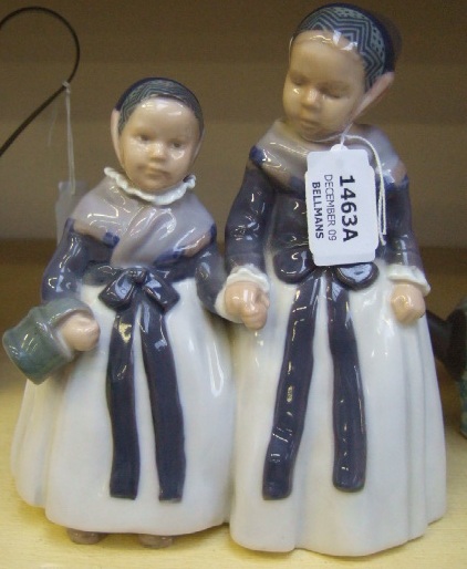 Appraisal: A Royal Copenhagen porcelain figure of two young girls numbered