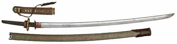 Appraisal: Japanese Katana Sword with Scabbard The blade on this un-signed