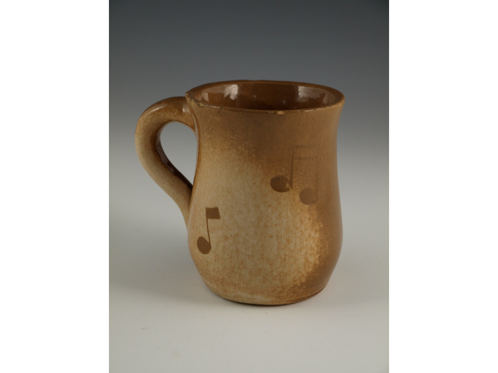 Appraisal: NC Pottery Throckmorton Mug c light dark tan glazed mug