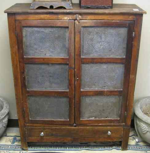 Appraisal: PRIMITIVE KITCHEN PIE SAFE American th century each of the