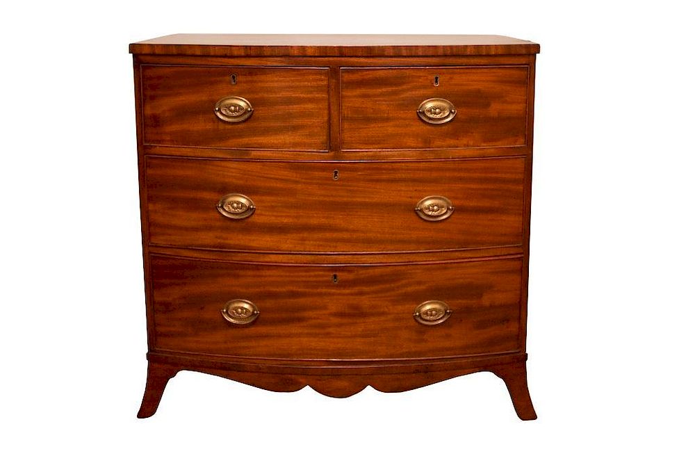 Appraisal: Federal Bowfront Chest Drawers Federal Bowfront Chest of Drawers Federal