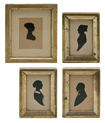 Appraisal: Four silhouettes quot Anna Maria Pemberton Holmes-York quot quot Edward