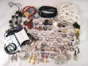 Appraisal: A large quantity of costume jewellery including rings necklaces pendants