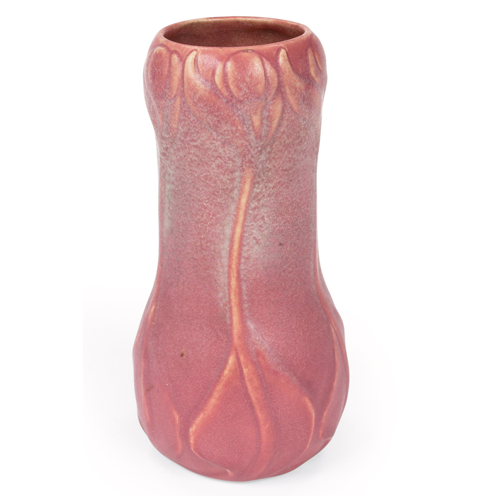 Appraisal: Van Briggle vase c floral design covered in a rose