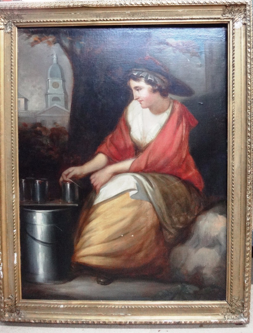 Appraisal: English School th century The water seller oil on canvas