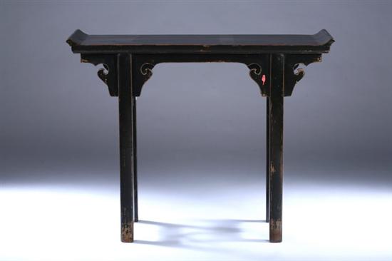 Appraisal: CHINESE BLACK LACQUER ALTAR TABLE - in x in x