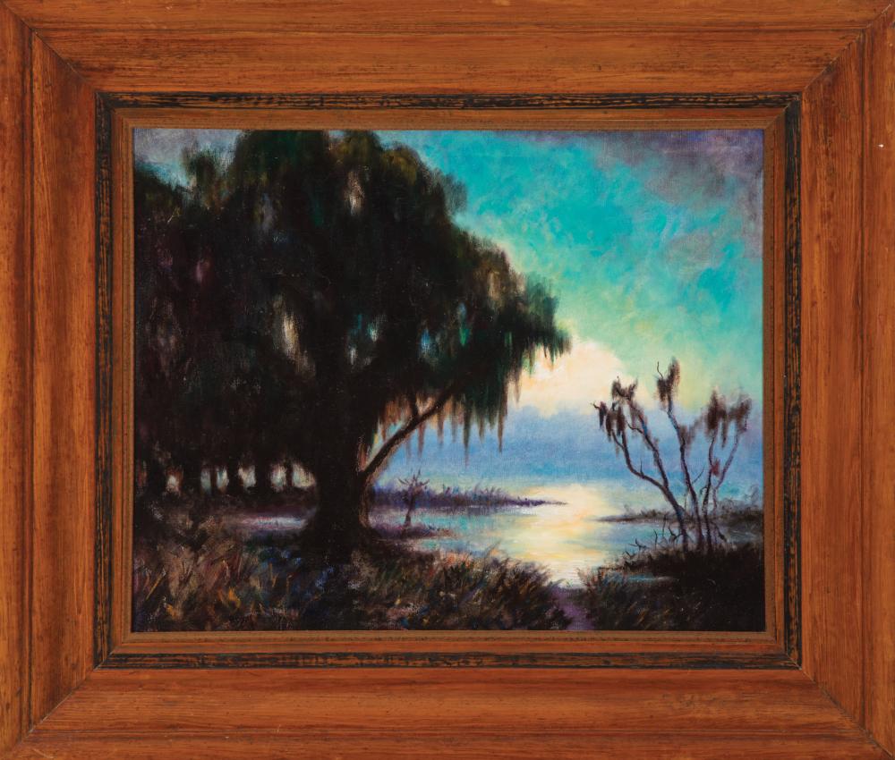 Appraisal: Steele Burden American Louisiana - Bayou at Dusk oil on