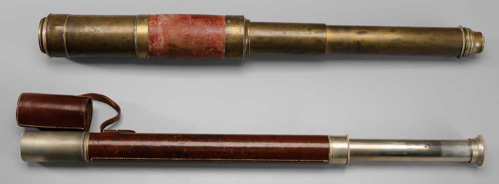 Appraisal: Two Brass Telescopes one single draw early th century opens