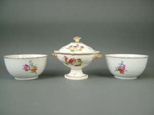 Appraisal: A pair of Meissen bowls painted with floral sprigs and