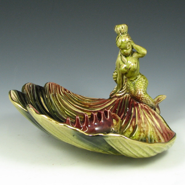 Appraisal: Hull Ebb Tide E- Mermaid Ashtray w Gold - Mint