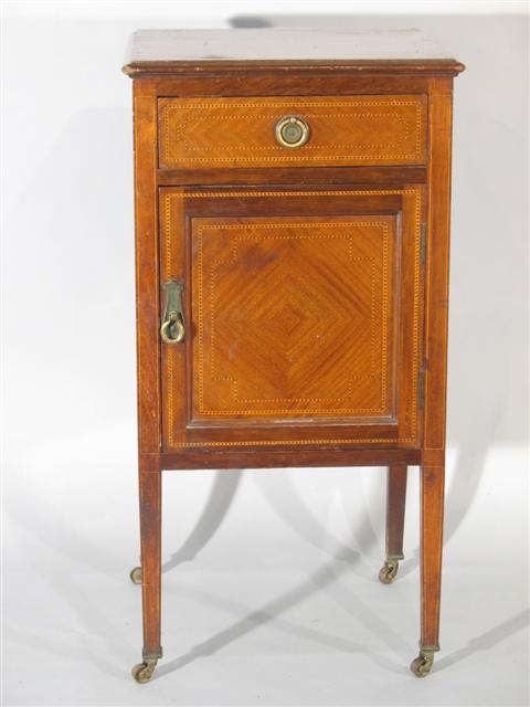 Appraisal: FEDERAL STYLE INLAID SIDE CABINET h w d in