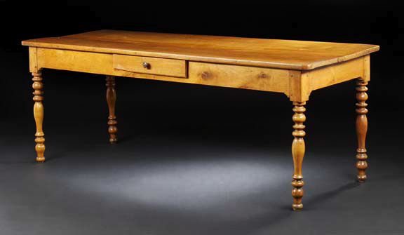 Appraisal: Louis-Philippe Provincial Fruitwood Farmhouse Table mid- th century the rounded