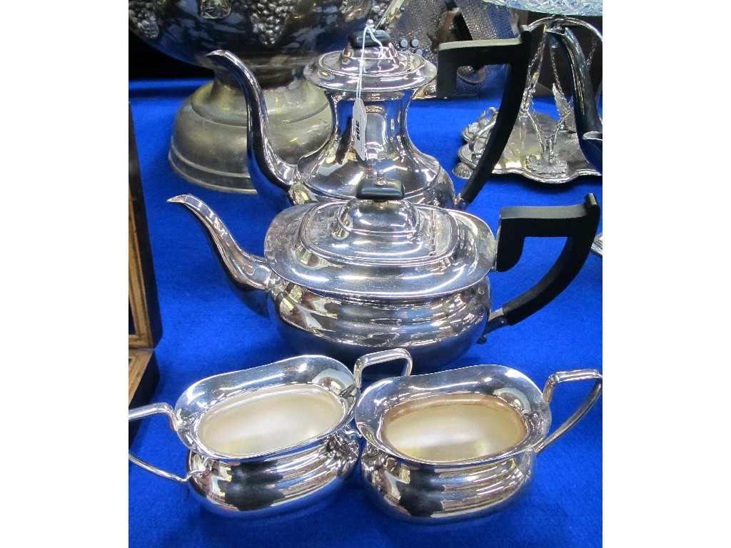 Appraisal: Four piece silverplated teaservice