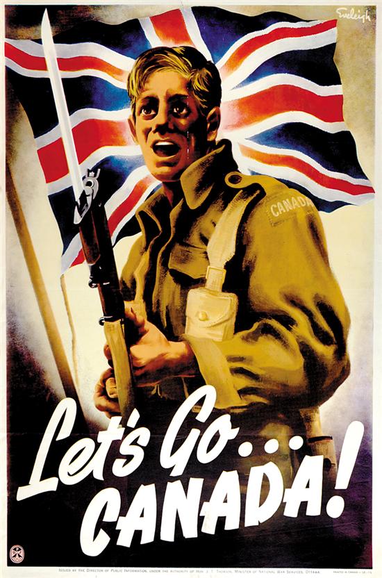 Appraisal: Canadian World War II propaganda posters circa - LET'S GO