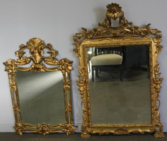 Appraisal: Antique Vintage Gilded Mirror Lot Includes two mirrors From a