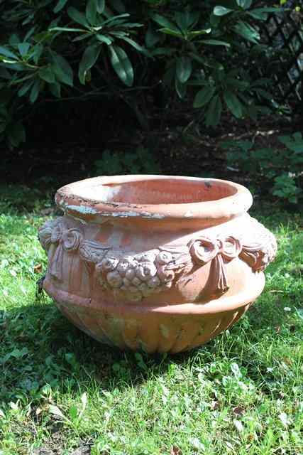 Appraisal: A WHICHFORD POTTERY HAM HOUSE STYLE TERRACOTTA URN with fruiting