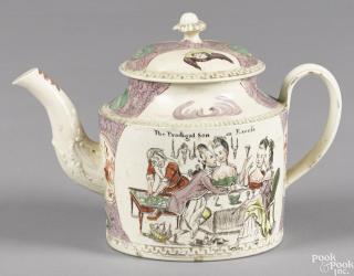 Appraisal: Staffordshire creamware teapot late th c probably by William Greatbatch