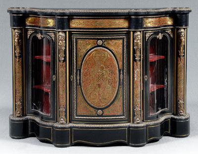 Appraisal: Louis Philippe Boull eacute cabinet brass and tortoise inset panels