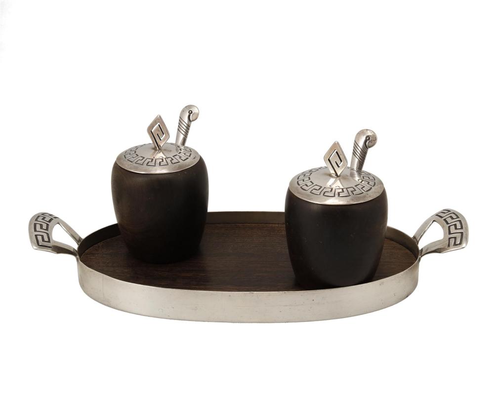 Appraisal: A Navajo White Hogan condiment set Mid- th Century Din