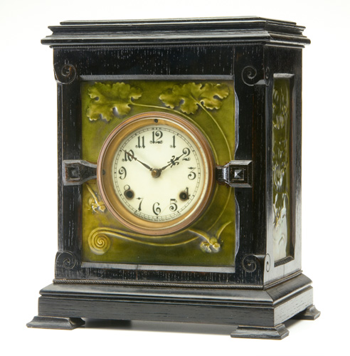 Appraisal: J J G LOW Rare mantel clock with tiles on