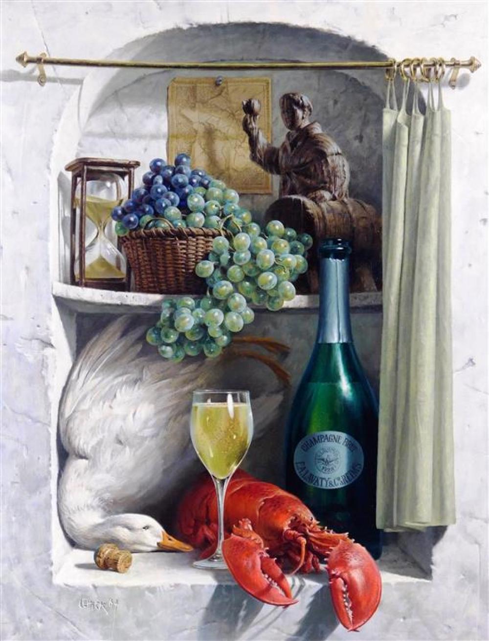 Appraisal: Birney Lettick American - oil on canvas board trompe l'oeil