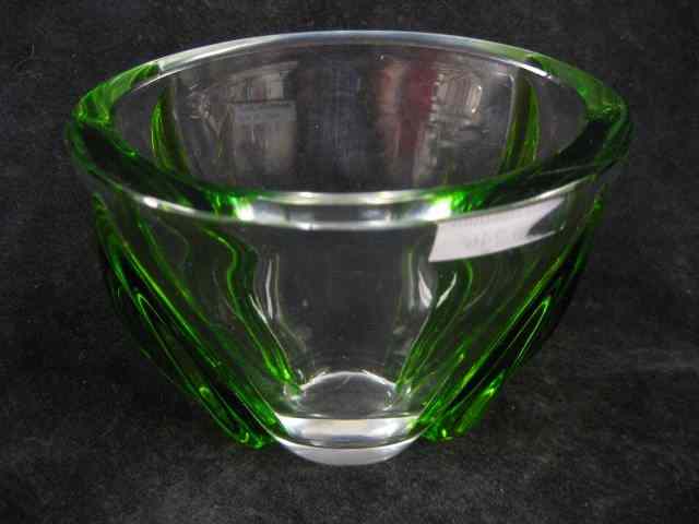 Appraisal: Lalique French Crystal Vase green tulip leaf on clear ''