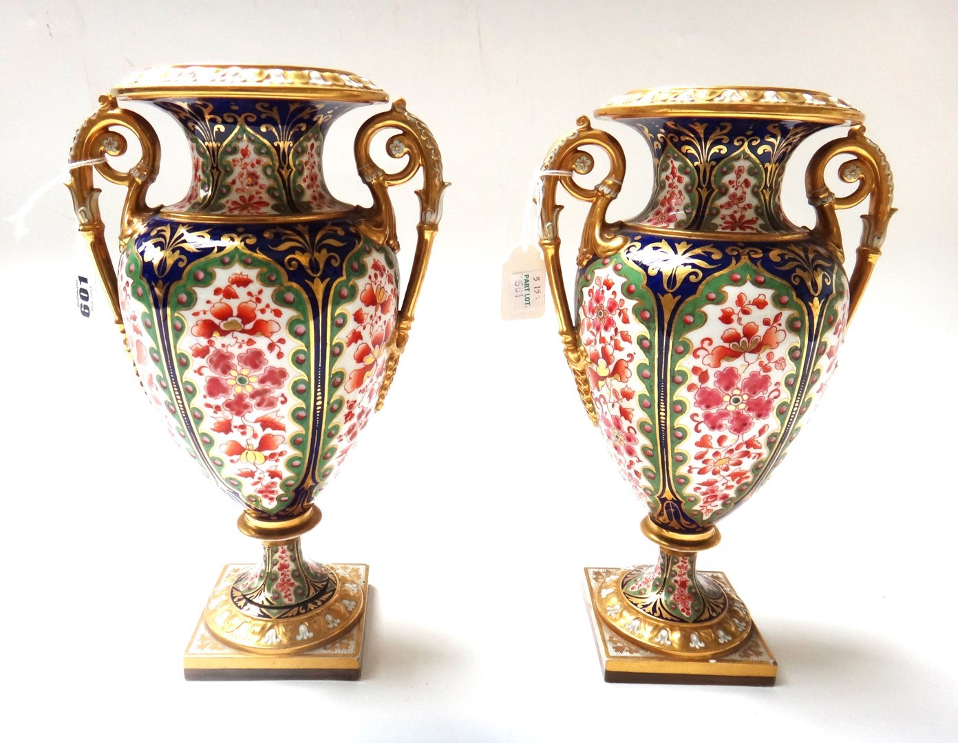 Appraisal: A pair of Worcester Flight Barr Barr porcelain two handled