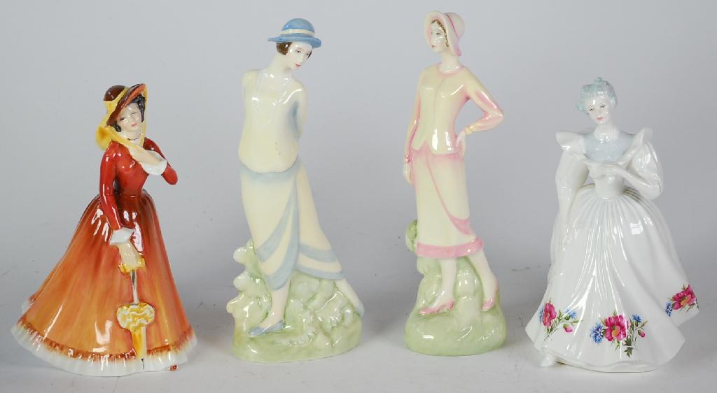 Appraisal: FOUR MODERN ROYAL DOULTON CHINA FIGURES comprising 'Eliza' HN cm