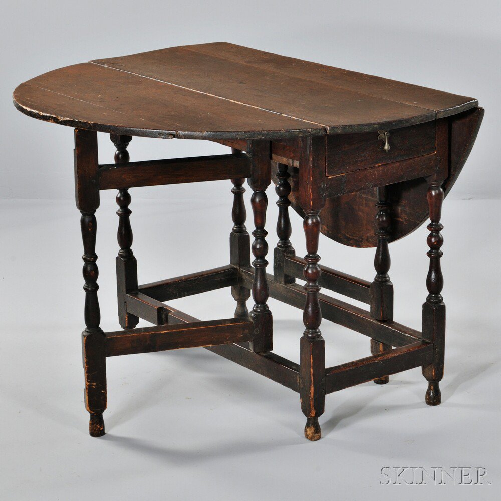 Appraisal: William and Mary Gate-leg Table England th century early th