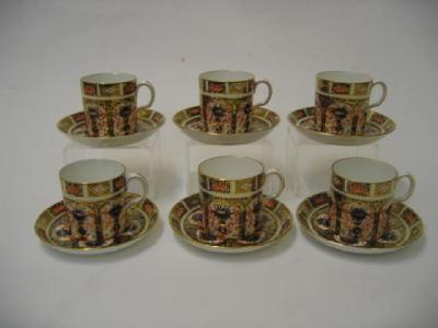 Appraisal: A SET OF SIX ROYAL CROWN DERBY PORCELAIN COFFEE CANS