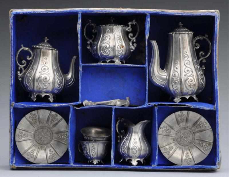 Appraisal: Boxed White Metal Tea Set Tea pot coffee pot creamer