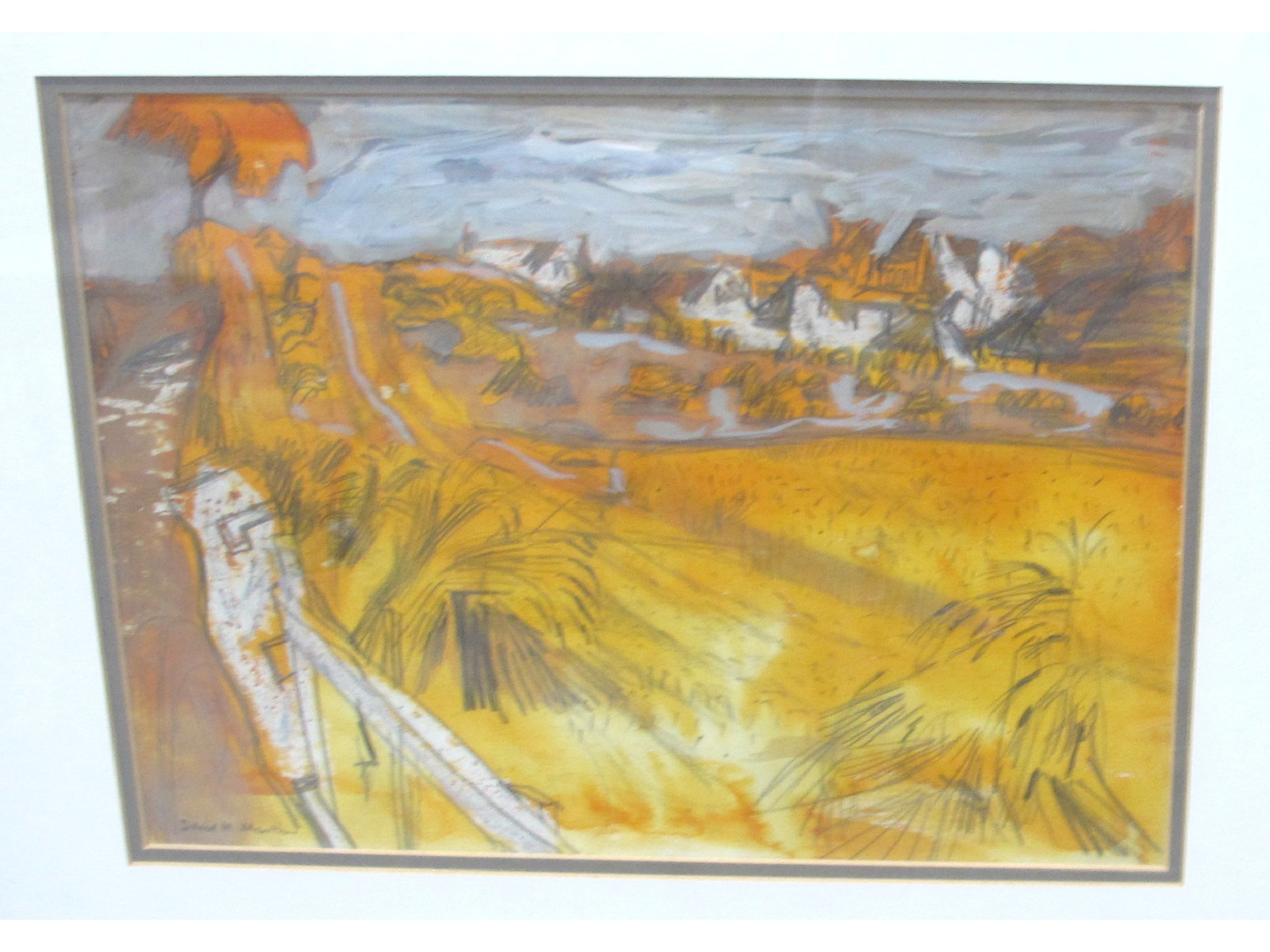 Appraisal: DAVID MARTIN Eaglesham cornfield mixed media and Donald Mason winter