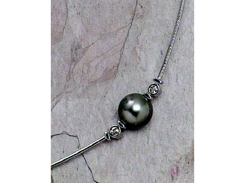 Appraisal: MIKIMOTO BLACK PEARL PENDANT NECKLACE Mikimoto k white gold wire