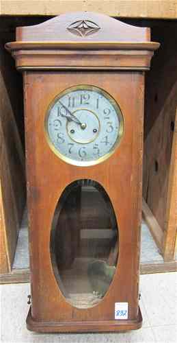 Appraisal: MAHOGANY BOX CASE WALL CLOCK German early th century having