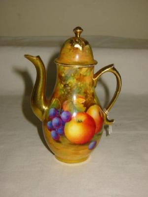 Appraisal: A ROYAL WORCESTER MINIATURE COFFEE POT of bellied form the