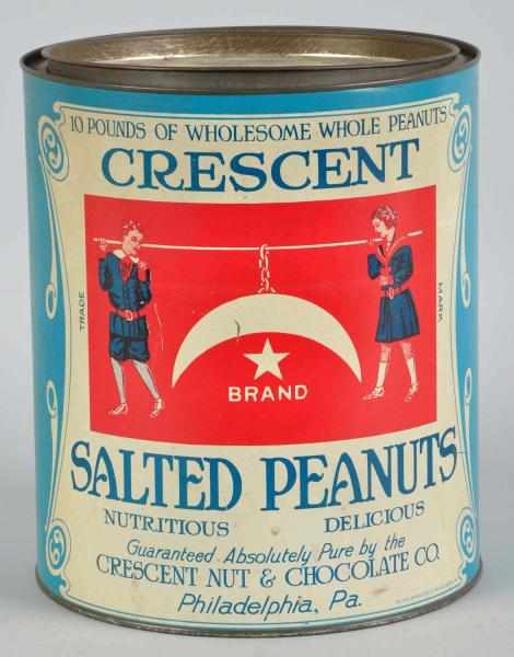 Appraisal: Crescent Salted Peanuts Can to s Clean and bright with